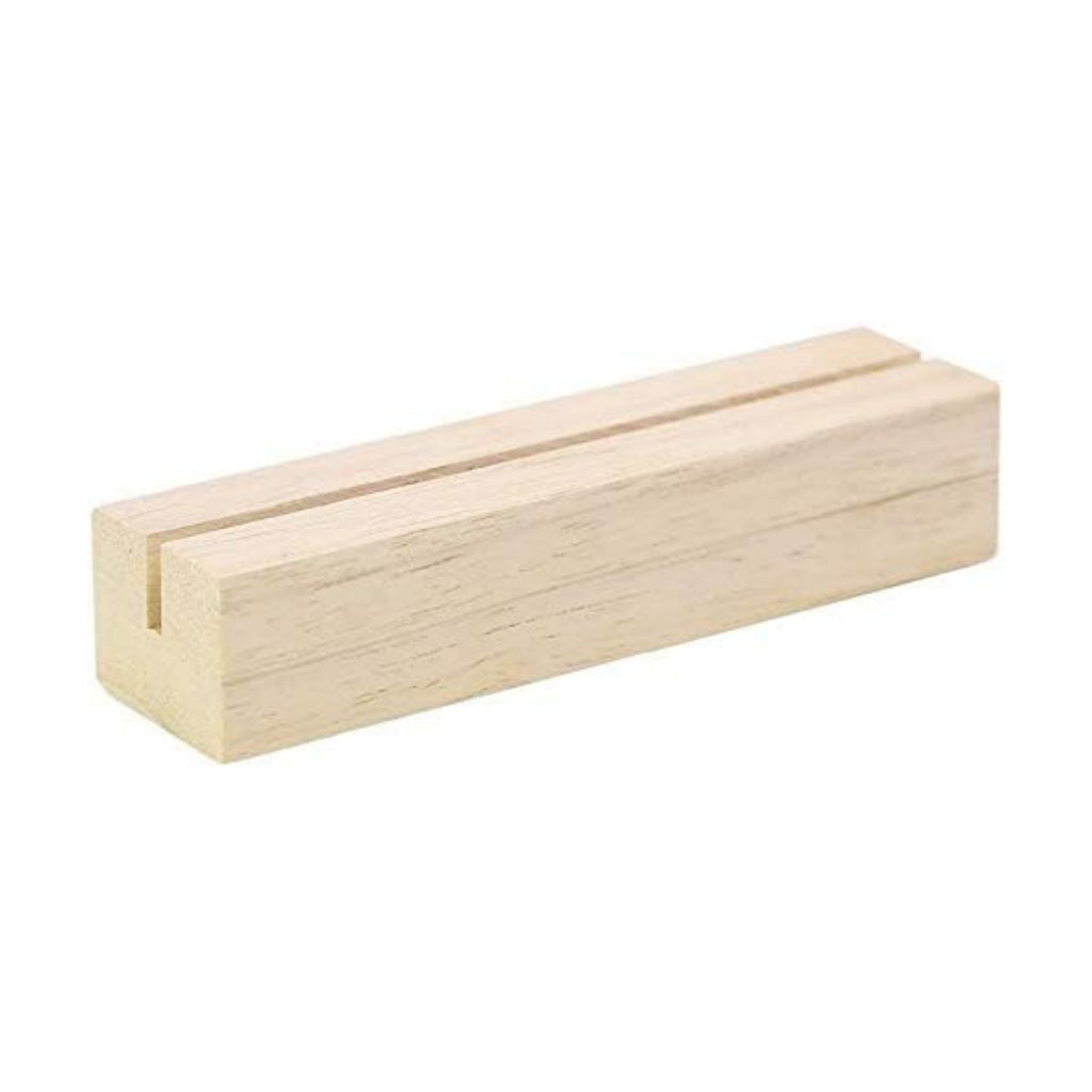 UNIQOOO 50 Pack Oak Wood Table Number Stands | 1/8” Thick Acrylic Sign Holders | Display Stands | Place Card Holder, Perfect for Retail Shop Wedding Dinner Party, Events Decoration, Retail Shop