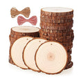 Fuyit Unfinished Wood Slices with Hole, Drilled Wooden Circle for Crafts