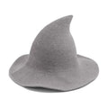 Leuceiy Witch Hat for Women, Wide Brim Foldable Wool Kintted Wizard Hats