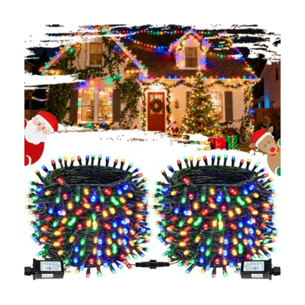 OZS Connectable 2-Pack 164Ft 400LED Christmas String Lights, Multicolor
