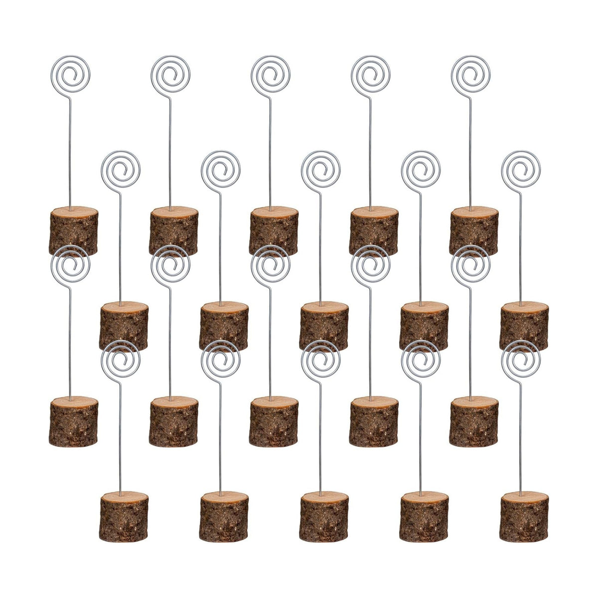 20 Pcs Wood Place Card Holders, Rustic Wood Table Number Holders Stands and 30 Pcs Kraft Place Cards, Wooden Name Cards Photo Holders for Wedding Party Sign Food Cards Label