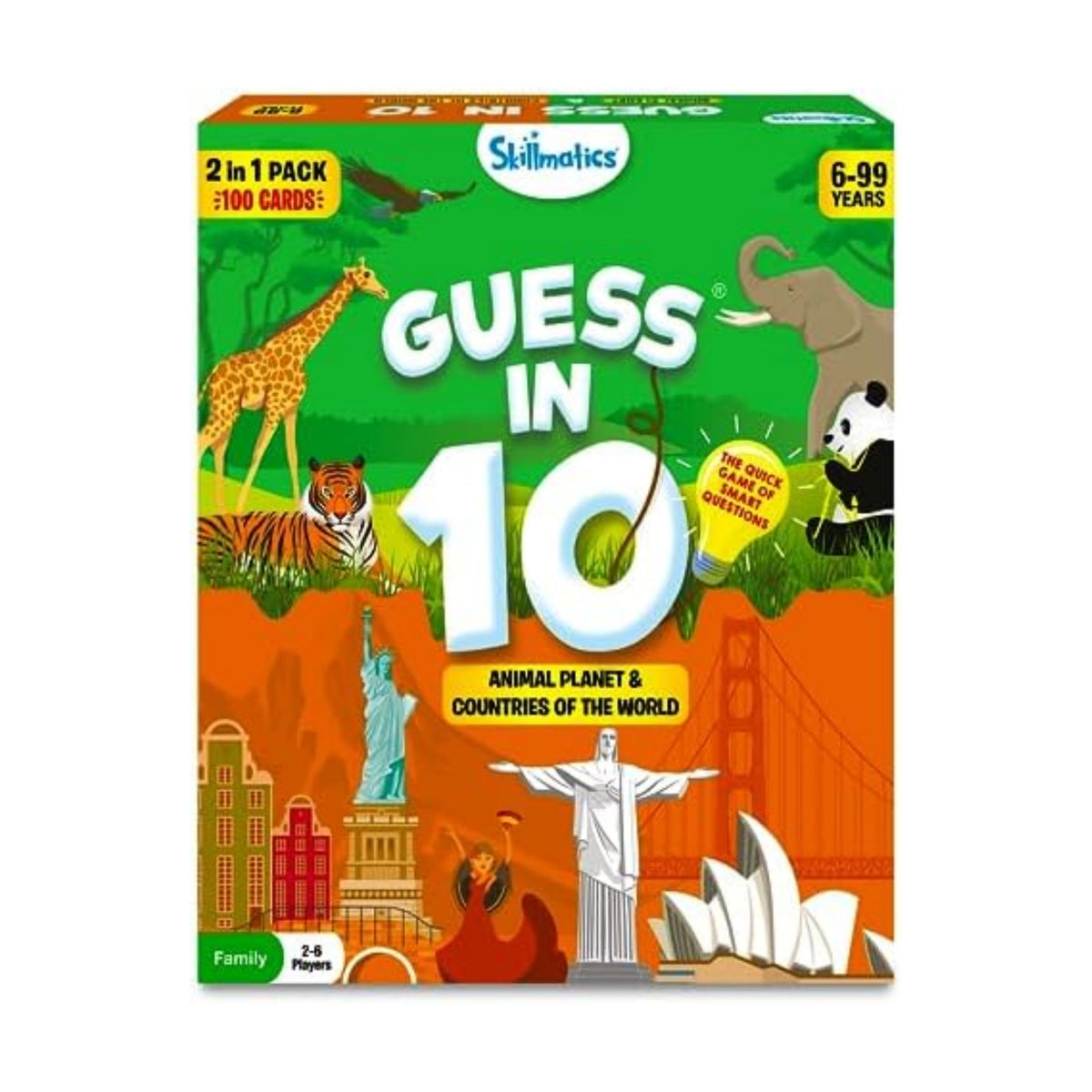 Skillmatics Guess in 10 Animals & Countries Combo - Card Game for Kids