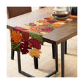 OWENIE Leaves Fall Table Runner, Fall Decor for Home, Thanksgiving Runner, 13 Inch x 70 Inch, Embroidered Harvest Maple Leaf Decoration for Autumn, Applique Dresser Scarf