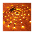 FUNPENY Halloween 80 LED Orange Spider Web Lights with Spider, Battery Powered 8 Modes Light up Cobweb Halloween Decorations for Indoor Ourdoor Garden Yard Home Patio (Orange)