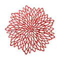 Snowkingdom 12 Pack Red Placemats Metallic Shiny Pressed Vinyl Dining Mats Round Leaf Floral Table Decoration for Halloween Mother's Day Christmas Valentine's Day Weddings Holiday Celebrations