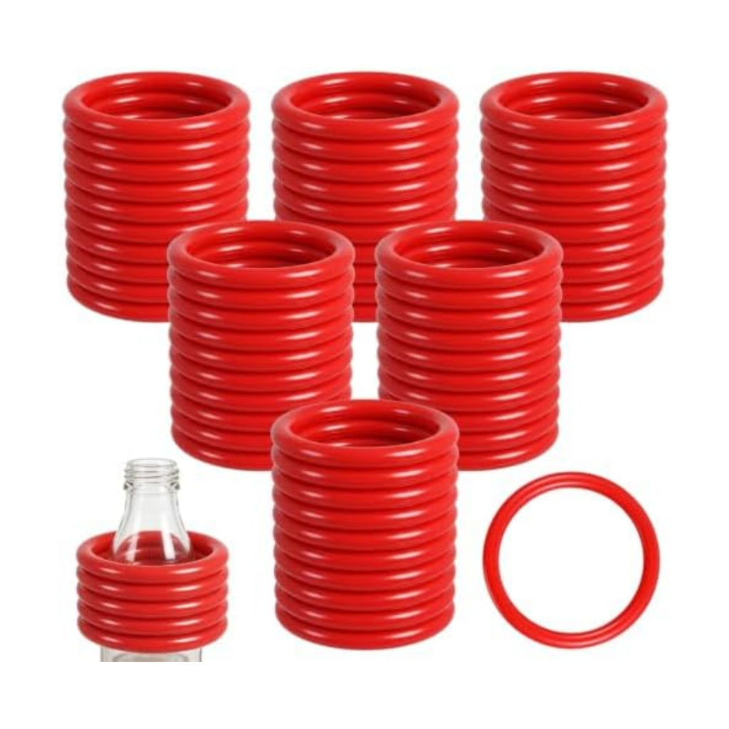 Meooeck 48 Pcs Ring Toss Rings 2.9" Red Plastic Carnival Party Game
