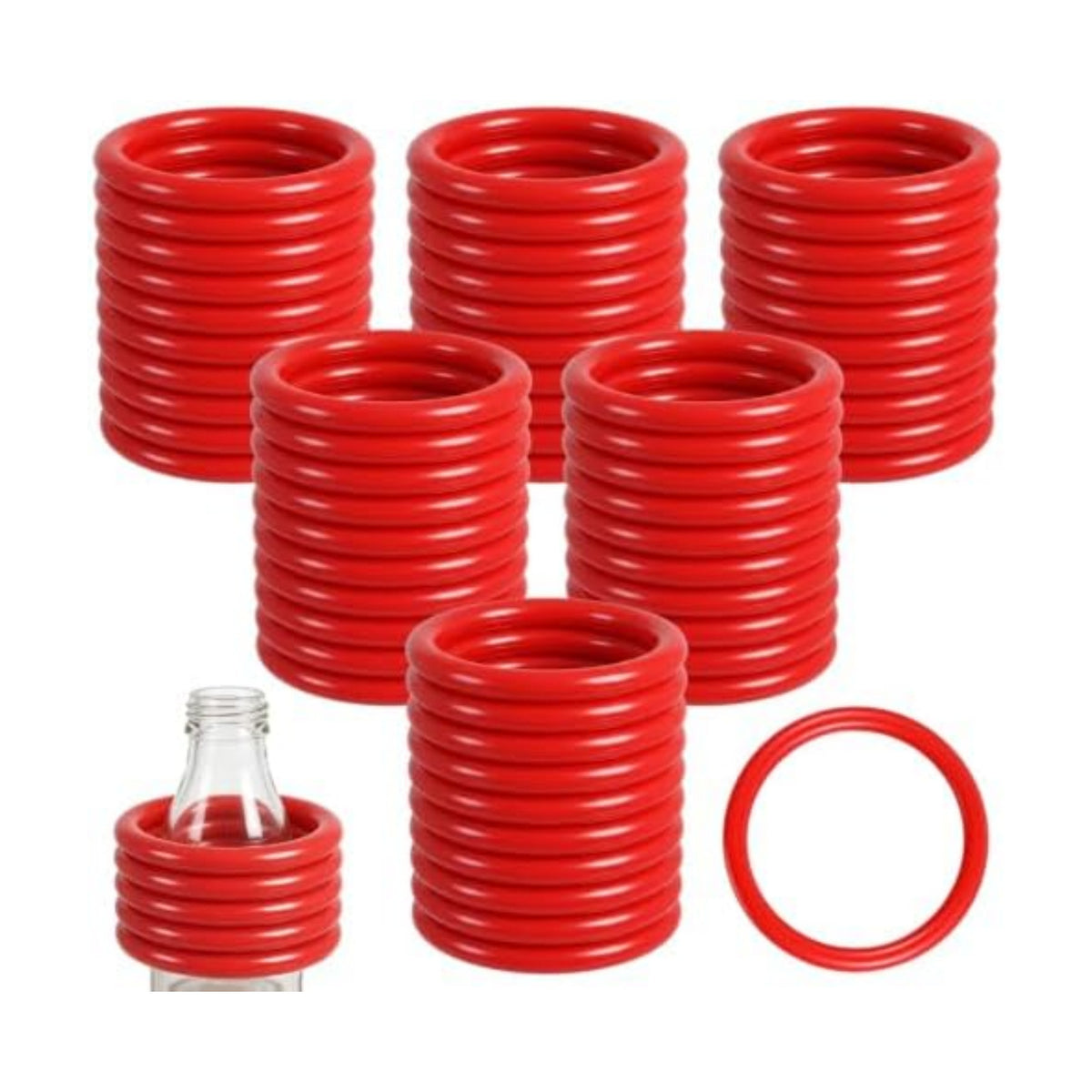 Meooeck 48 Pcs Ring Toss Rings 2.9" Red Plastic Carnival Party Game
