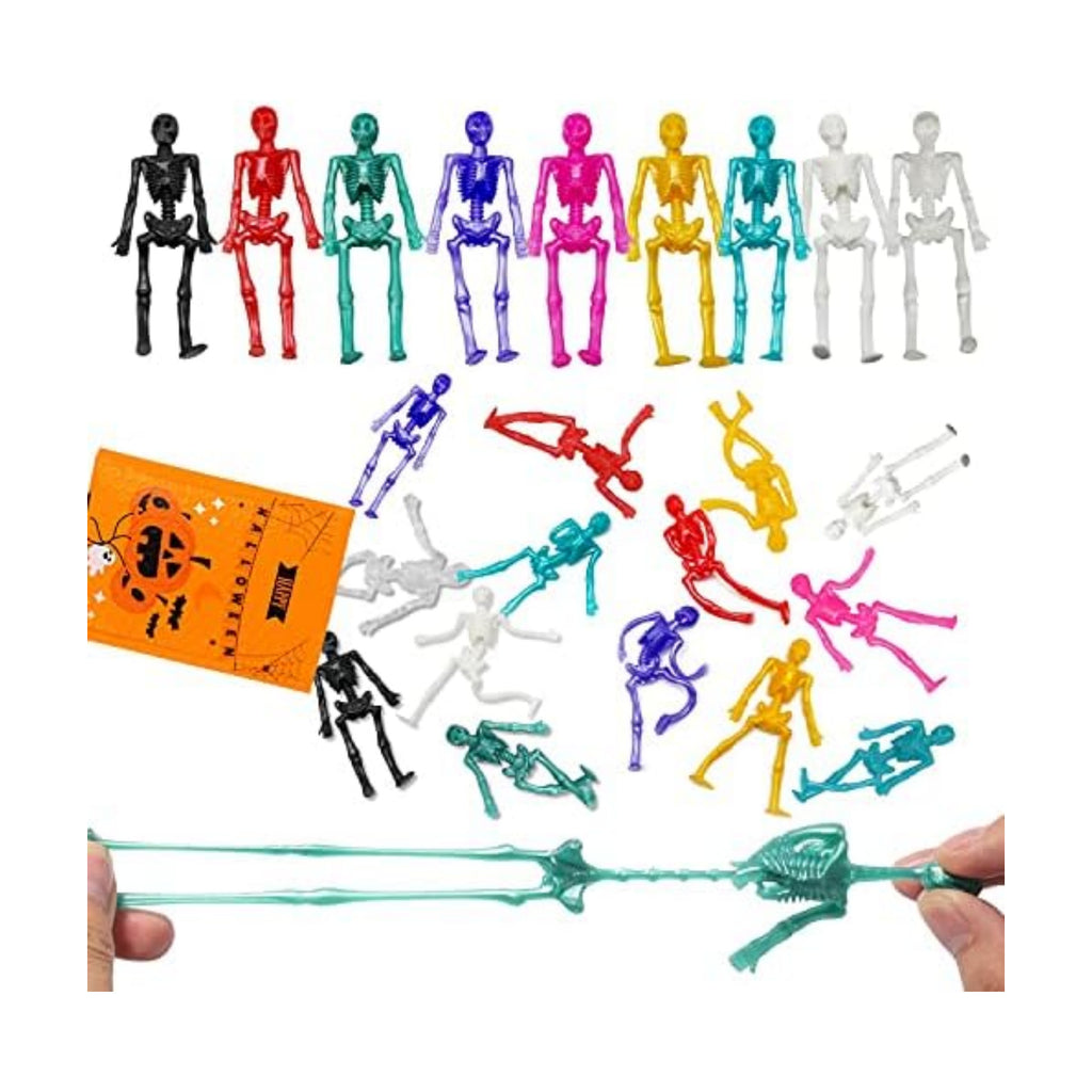 JOICEE 24PCS Halloween Stretchy Skeleton Toys Squishy Skeleton Toys