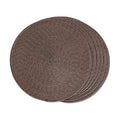 FunWheat Round Braided Placemats Set of 6 Table Mats for Dining Tables Woven Washable Non-Slip Place mats 15 inch (Brown, 6pcs)