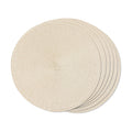 FunWheat Round Braided Placemats Set of 6 Table Mats for Dining Tables Woven Washable Non-Slip Place mats 15 inch(Beige, 6pcs)