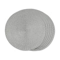 FunWheat Round Braided Placemats Set of 6 Table Mats for Dining Tables Woven Washable Non-Slip Place mats 15 inch(Grey, 6pcs)