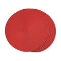 FunWheat Round Braided Placemats Set of 6 Table Mats for Dining Tables Woven Washable Non-Slip Place mats 15 inch (red, 6pcs)