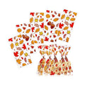 Kesote 100 Pieces Fall Thanksgiving Cellophane Treat Bags, Clear Pumpkin Maple Leaf Goodie Candy Treat Bags Bulk with Twist Ties for Thanksgiving Autumn Fall Party Favor Supplies