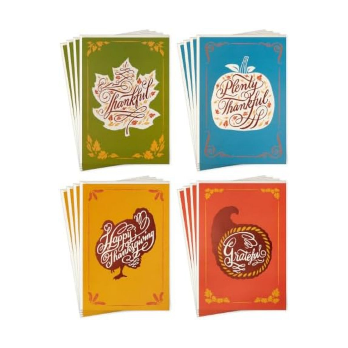 Hallmark Thanksgiving Cards with Envelopes, 16-Pack (Plenty Thankful)