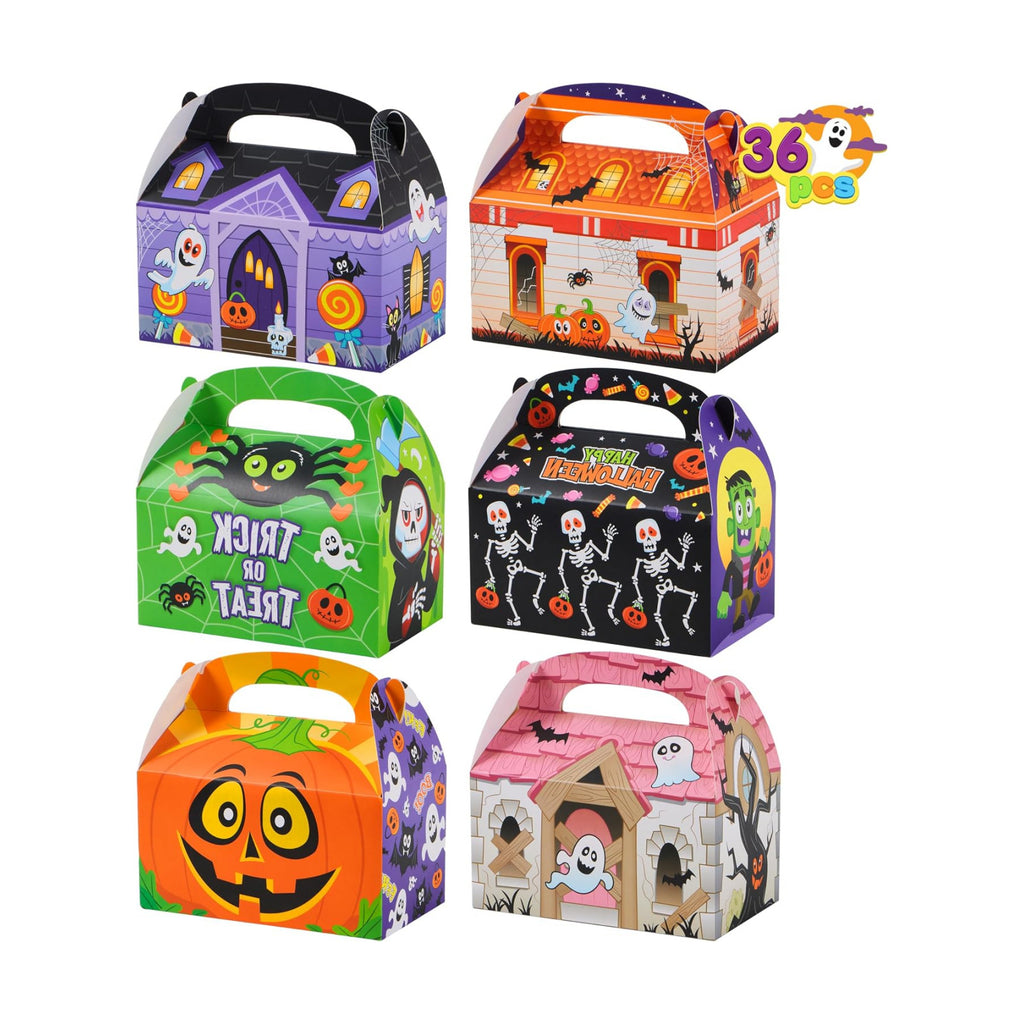 JOYIN 36 PCS Halloween Treat Boxes Candy Boxes Trick or Treat Cardboard Cookies Goodie Bags for Kids Halloween Party Favor Supplies, Classroom Exchange Goody Bags, Holiday Pastries, Cupcakes
