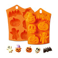 2Pcs Halloween Silicone Cake Mold，Pumpkin Bat Skull Ghost Shape Silicone Candy Chocolate Molds for DIY Cookies Soap Candy Gummy Chocolate Mold Ice Cream Tray for Kitchen DIY Baking Tools…