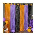 LOLStar Halloween Orange Purple Black Foil Fringe Curtains 3 Pack