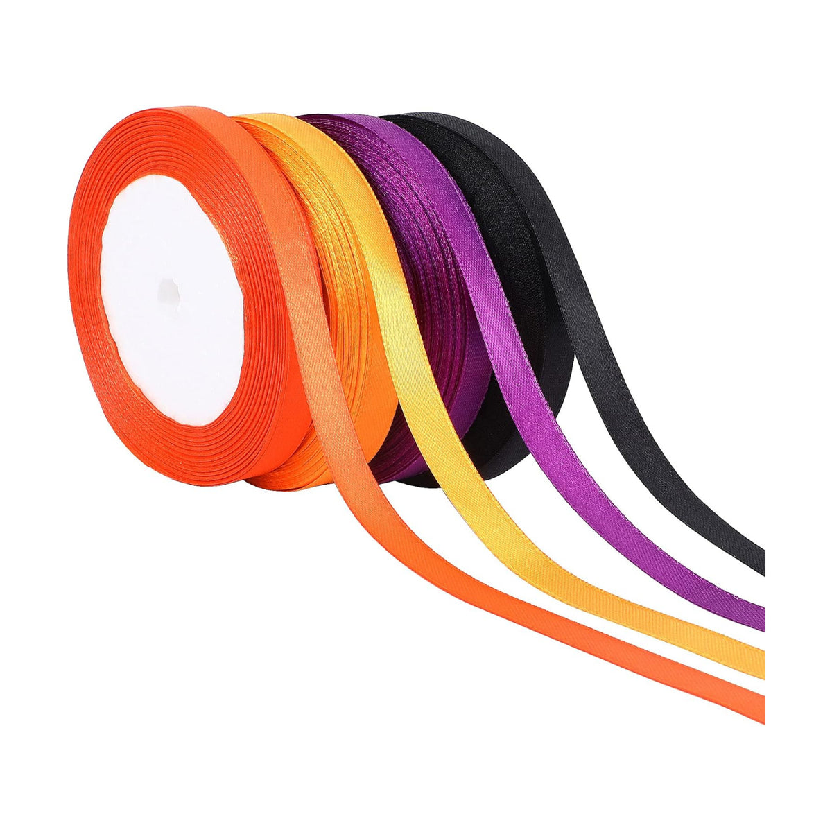 DECYOOL 4 Rolls 100 Yds Halloween Ribbon Orange Satin Gift Wrapping Ribbons