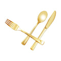 N9R 100PCS Gold Plastic Silverware, Heavy Duty Disposable Utensils/Cutlery