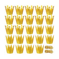 Gersoniel 24 Pcs Party Crown Hats Gold Glitter Paper with Elastic