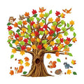 Gersoniel 90 Pcs Classroom Tree Bulletin Board Decor, Fall Animal Style