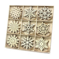 36pcs Large Christmas Wooden Snowflakes Hanging Ornaments DIY Craft Snowflake Wooden Ornaments Unfinished Wood Cutout Christmas Decorations Tree Decor Kids Paint