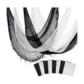 Alpurple 8 PCS Halloween Creepy Cloth Decoration, 30 x 72 Inch Black Spooky Giant Cheesecloth, Freaky Loose Weave Creepy Cloth Fabric Scary Spooky for Halloween Party Decoration (4 Black + 4 White)