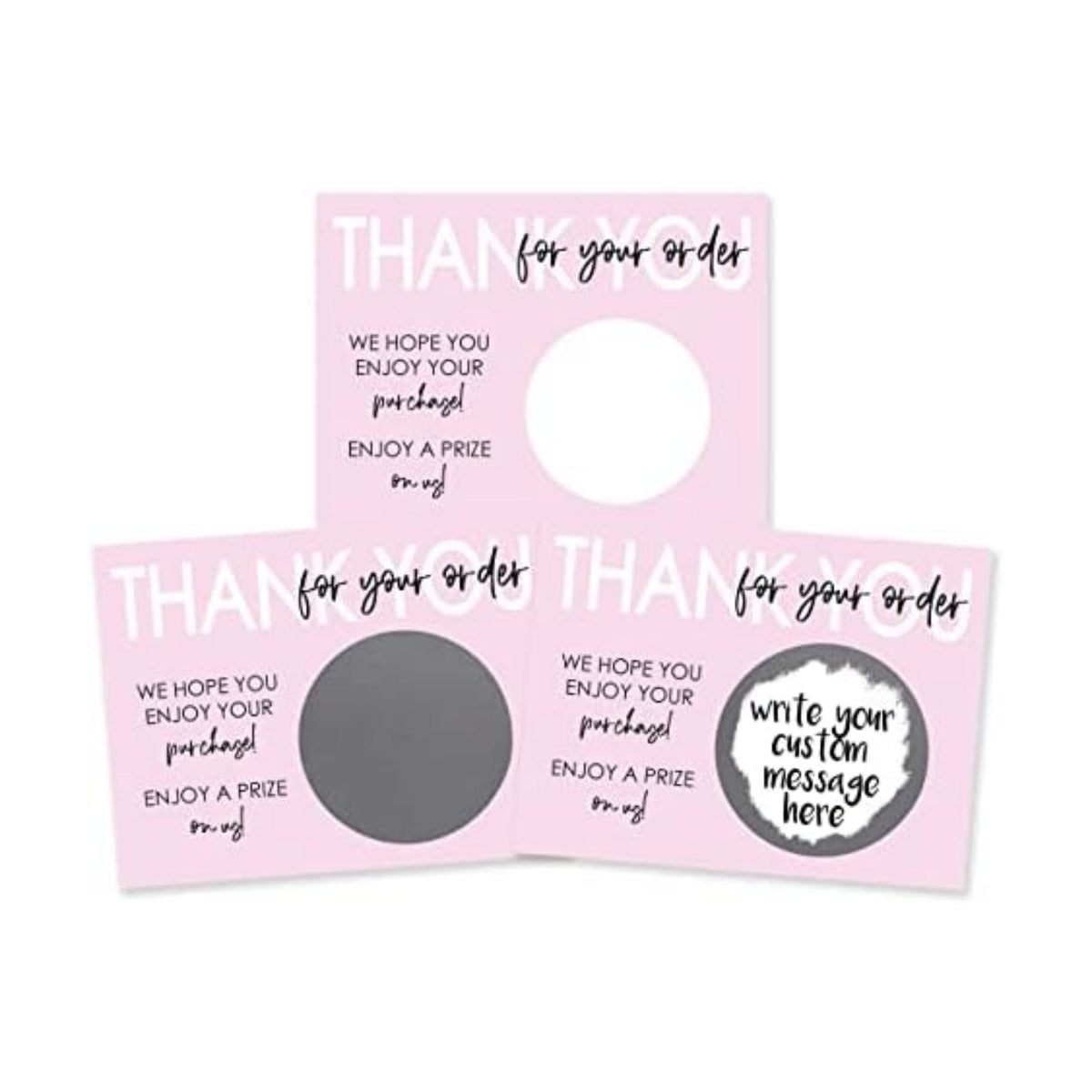 My Scratch Offs Small Business Thank you Promotion DIY Make Your Own Scratch Offs 20 Pack 3x4 Cards & Stickers Pink