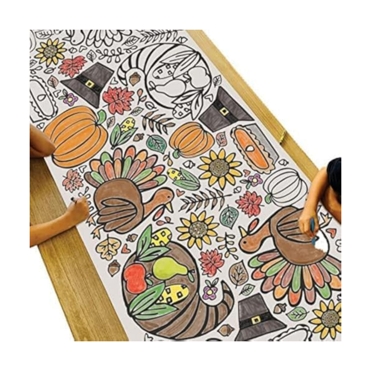 Tiny Expressions Thanksgiving Coloring Banner for Kids