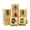 ZMCINER 24 Pieces Christmas Cookie Boxes Christmas Bakery Box with Window for Pastries, Cupcakes, Brownies, Cookies,Donuts, Brown Kraft Bakery Boxes 4"x 4"x 2.5"