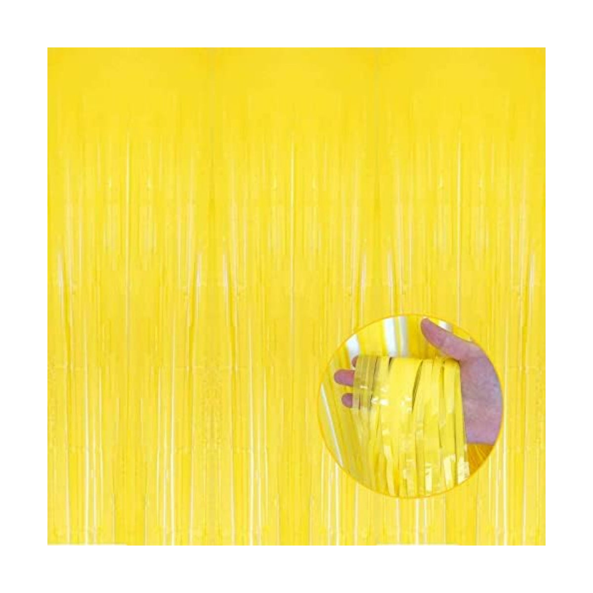 4 Pack Macaron Yellow Foil Fringe Curtain Backdrop, 3.28Ft x 8.2Ft Metallic Tinsel Foil Fringe Streamer Curtains for Photo Booth, Birthday, Wedding, New Year’s, Christmas Decoration Party Supplies