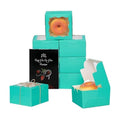 qiqee Blue Green Bakery Boxes with Window 55pcs 4x4x2.5 Mini Cookie Boxes Macaron boxes Small Donut Pastry Boxes for Party