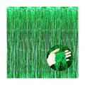 4 Pack Green Foil Fringe Curtain Backdrop, 3.28Ft x 8.2Ft Metallic Tinsel Foil Fringe Streamer Curtains for Photo Booth Props Decor Party Supplies