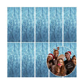 10 Pack Foil Curtain Backdrop Blue Metallic Tinsel Foil Fringe Curtains Photo Booth Props for Birthday Wedding Engagement Baby Shower Bachelorette Christmas Holiday Celebration Party Decorations