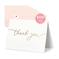 100 Heavyweight Blank Thank You Cards with Envelopes & Stickers, Premium Thank You Cards Wedding with Envelopes Set, Bulk Gold Script Notes, Wedding & Bridal Shower Set, (4 x 6 Inches) (100 Pack)