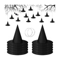 SATINIOR Halloween Witch Hat Hanging Decor Floating Witch Hat with Rope Accessory and Transparent Seamless Hooks