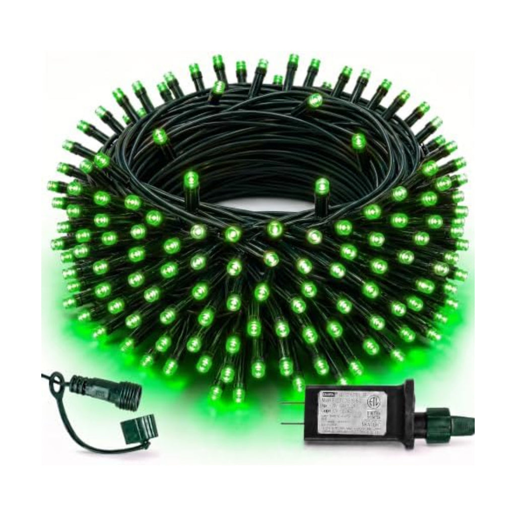 TW SHINE Green Christmas Lights, 200 LED 66FT Outdoor Christmas Lights Plug in with 8 Modes, Waterproof Green Wire St. Patrick's Day Light Outdoor, Indoor Xmas Decorations for Party Yard Room Decor