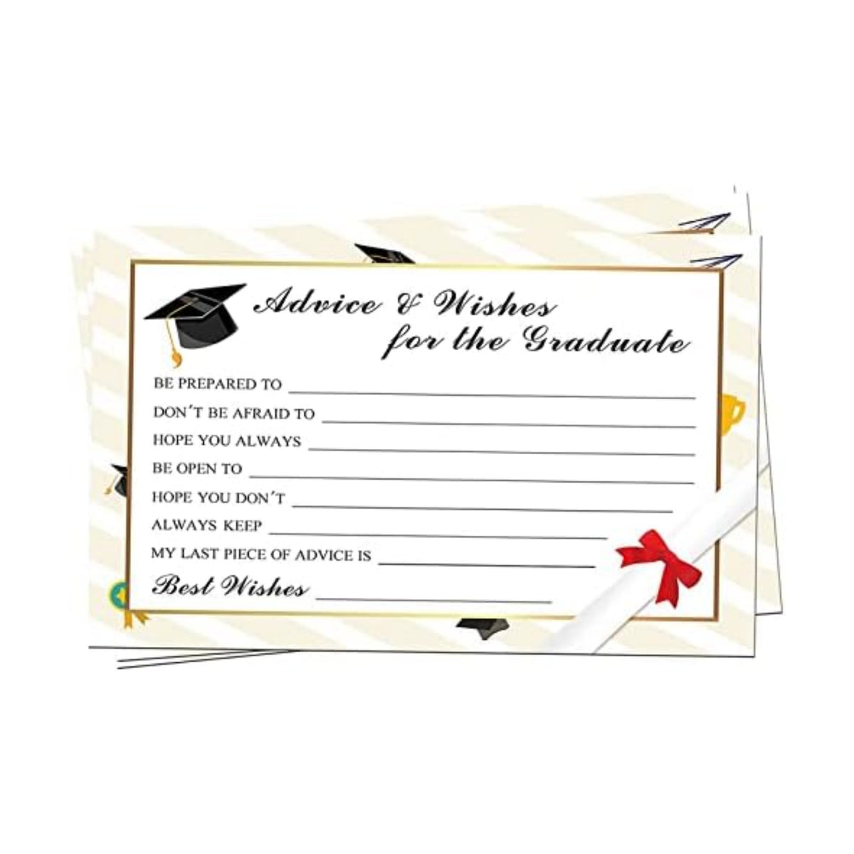 Graduation Advice Cards - 50-Pack Graduate Party Supplies 2026 Advice for the Graduate Decorations Party Favors Table Games Personalized Graduations Cards