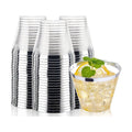 I00000 200PCS Silver Plastic Cups, 9 OZ Disposable Clear Plastic Cups