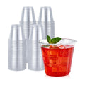 Turbo Bee 100 Pack 9oz Clear Plastic Cups,Disposable Crystal Drinking Cups,PET Plastic Party Cups for Wine,Juice,Iced Coffee and Cold Drinks