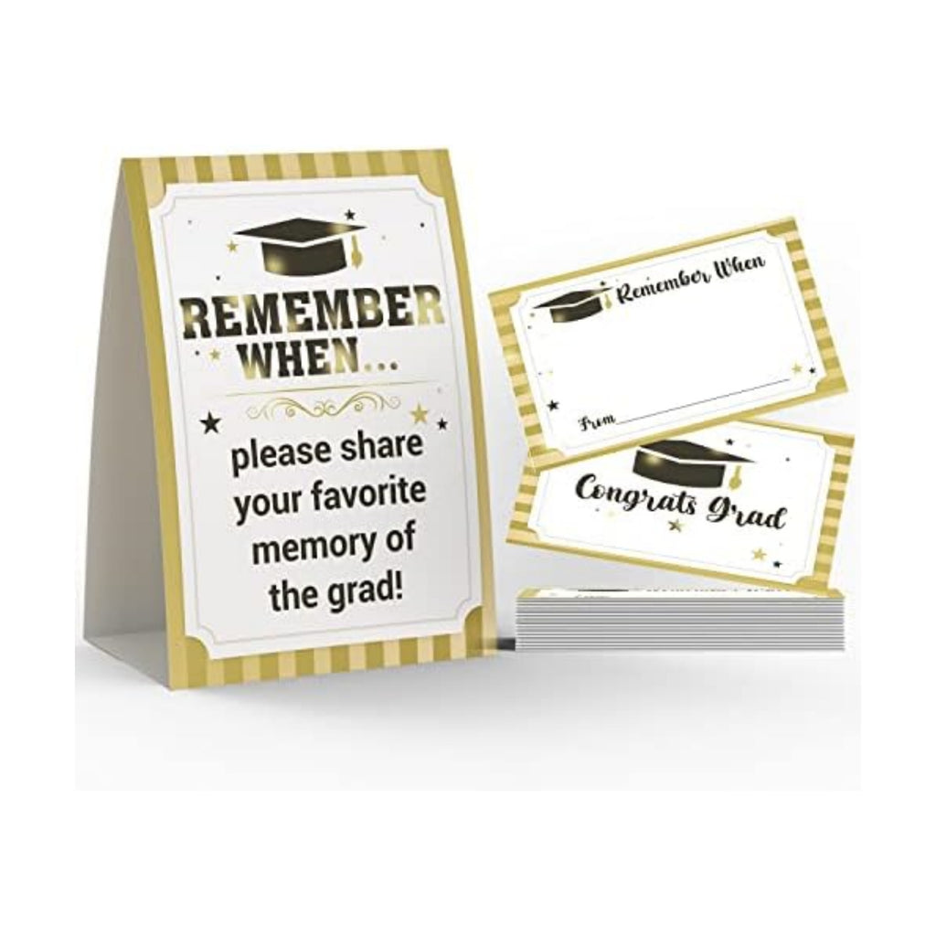 Toctose 2026 Graduation Sign & Graduate Memory Card (1+25 pk), Remember When... Please Share Your Favorite Memory of the Grad, Graduation Party, Sorority Event Decoration Supplies(JYC17)