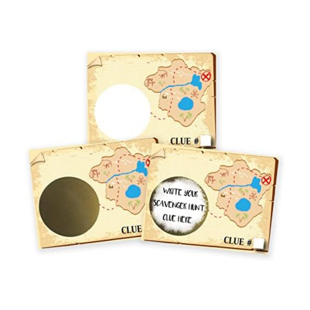 Make Your Own DIY Treasure Map Scavenger Hunt Scratch Off ScratchNotes 20 Pack 3x4 Note Cards & Stickers