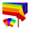 3 Pcs 108" x 54" Disposable Rainbow Tablecloth, Pride Month Table Cloth