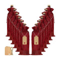 Homum 12Pcs Premium Burlap Wine Bags, Reusable Wine Bottle Bags for Weddings, Parties, Blind Tastings, Christmas, Birthdays, Housewarming, Home Storage (Red)