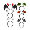 CCINEE 6 Pack Halloween Headbands Assorted Element Costume Headbands Eyeball Bat Spider Ghost Pumpkin Head Wears for Halloween Party Supply Cosplay Decoration