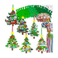 Winlyn 24 Sets Christmas Tree Ornaments Decorations Art Sets DIY Christmas Craft Kits Pine Tree Snowman Snowflake Penguin Foam Stickers Arts and Crafts for Kids Party Favors Home Classroom Activities