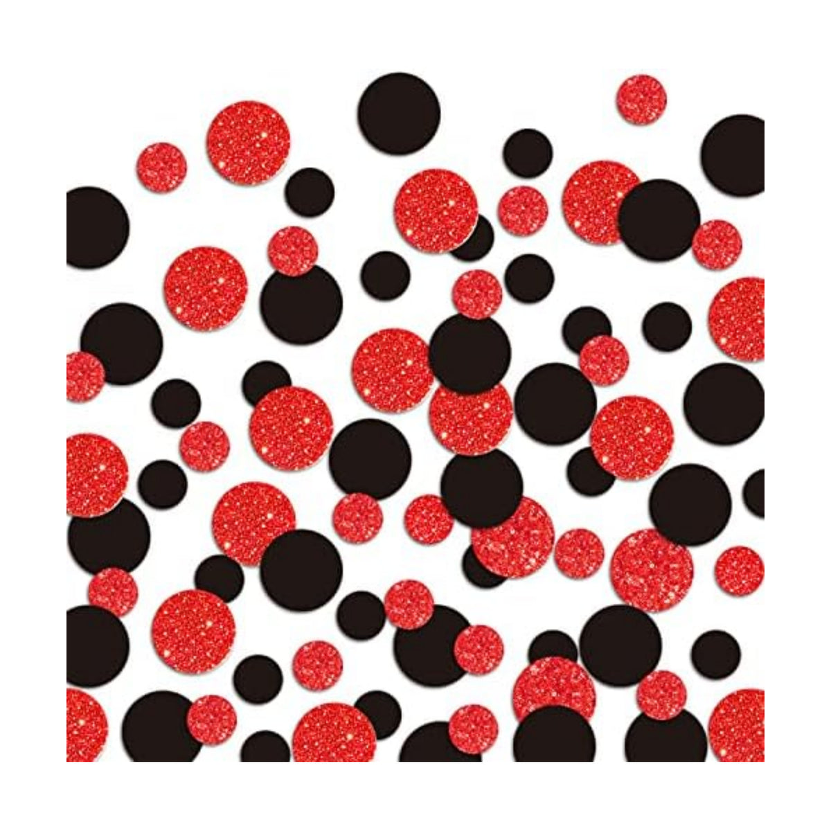 Letjolt Red Black Confetti Glitter Dots Table Decorations 100 Pcs
