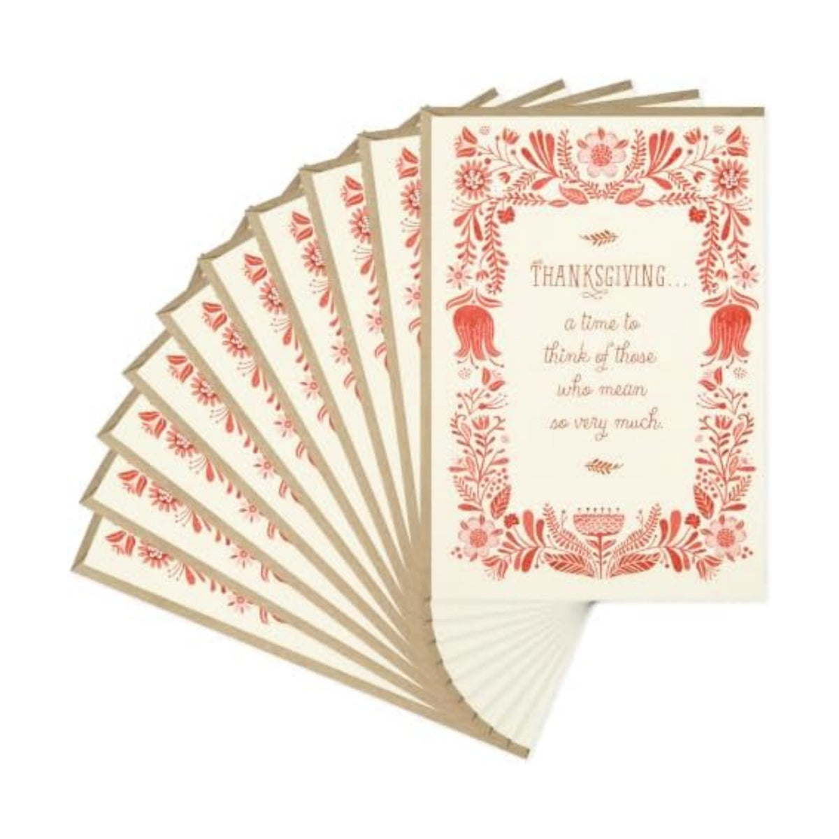 Hallmark Thanksgiving Cards with Envelopes, 10-Pack (Warm Thoughts of You)