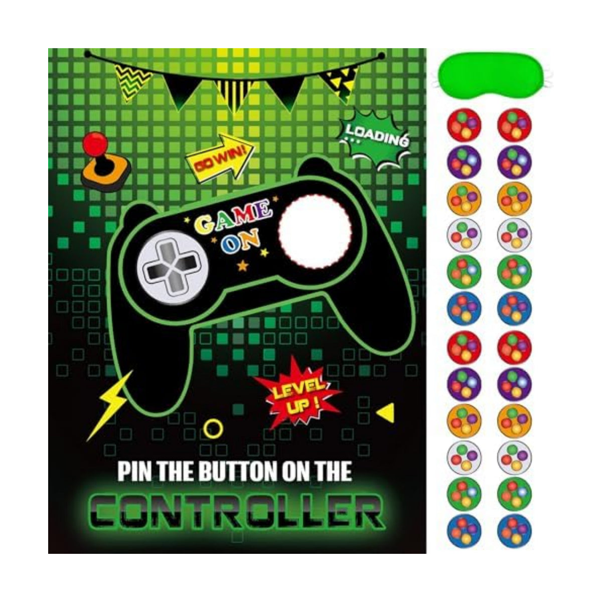 WERNNSAI Pin the Button on the Game Controller Game Party Decorations