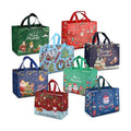 PARSUP 8PCS Christmas Gift Bags, Non-Woven Tote Treat Christmas Bags with Handles for Gifts Wrapping Shopping, Xmas Party Supplies, 12.8"×9.8"×6.7"